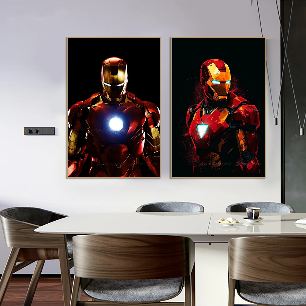 

Disney Superhero Iron Man Print Poster Anime Movie Canvas Wall Art Fashion Living Room Home Decor Painting Printmaking Boy Gifts