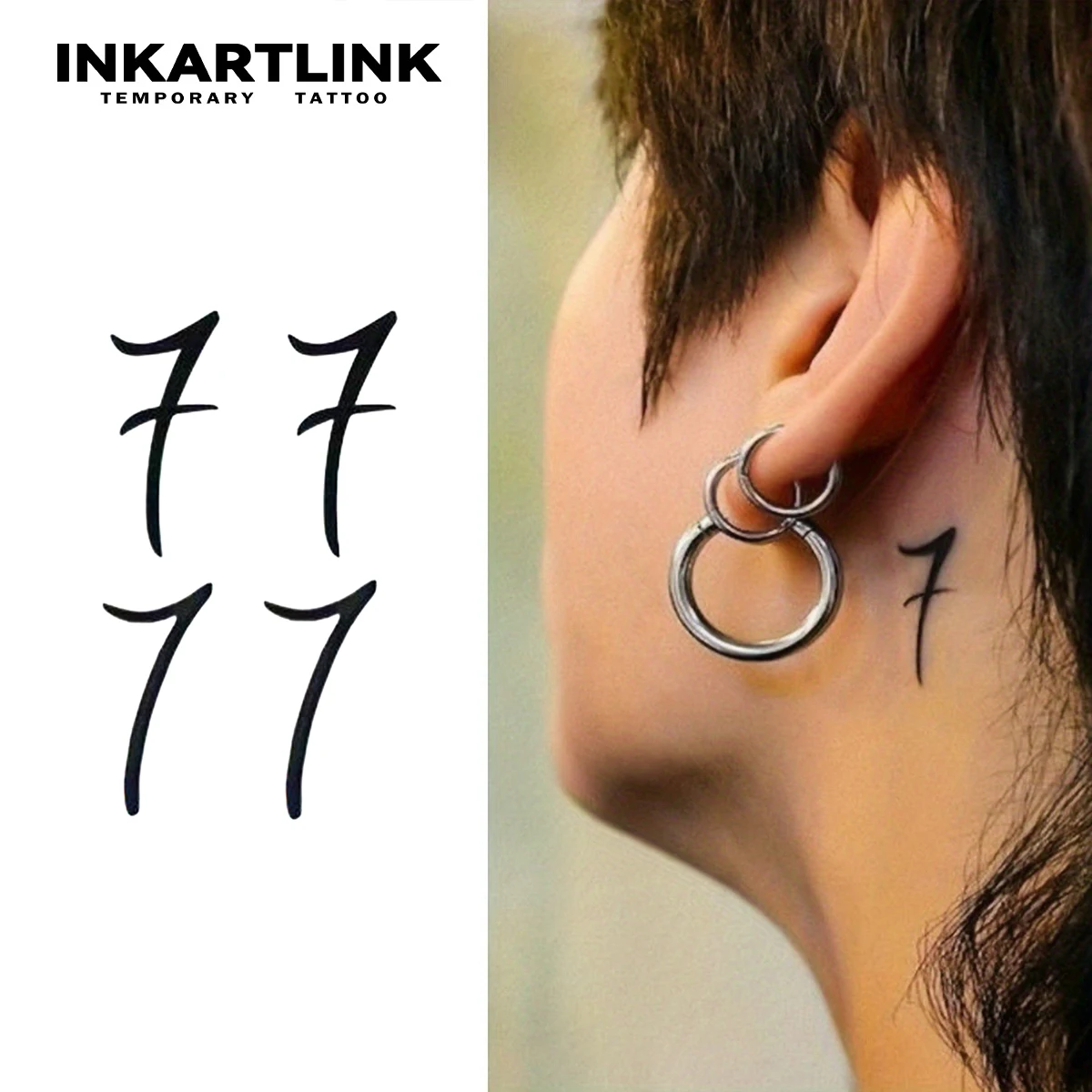 عدد سبعة وشم مؤقت، آخر حتى 15 يومًا، ملصق سحري شبه دائم مقاوم للماء بتقنية جديدة.