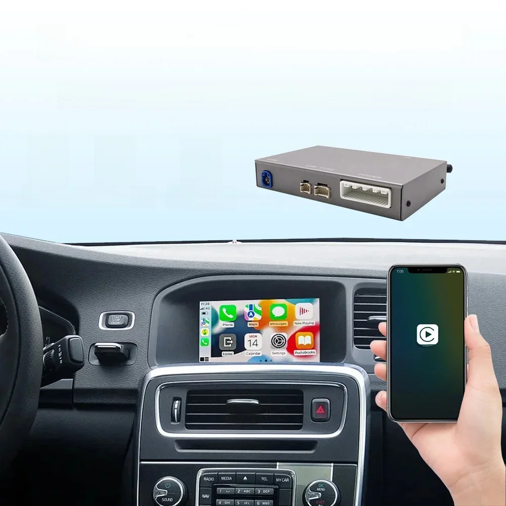 Drahtlose CarPlay Android Auto interface Decoder Box Für Volvo xc60 s60l v60 v40 s60 S80 Multimedia Zubehör Unterstützung Airplay