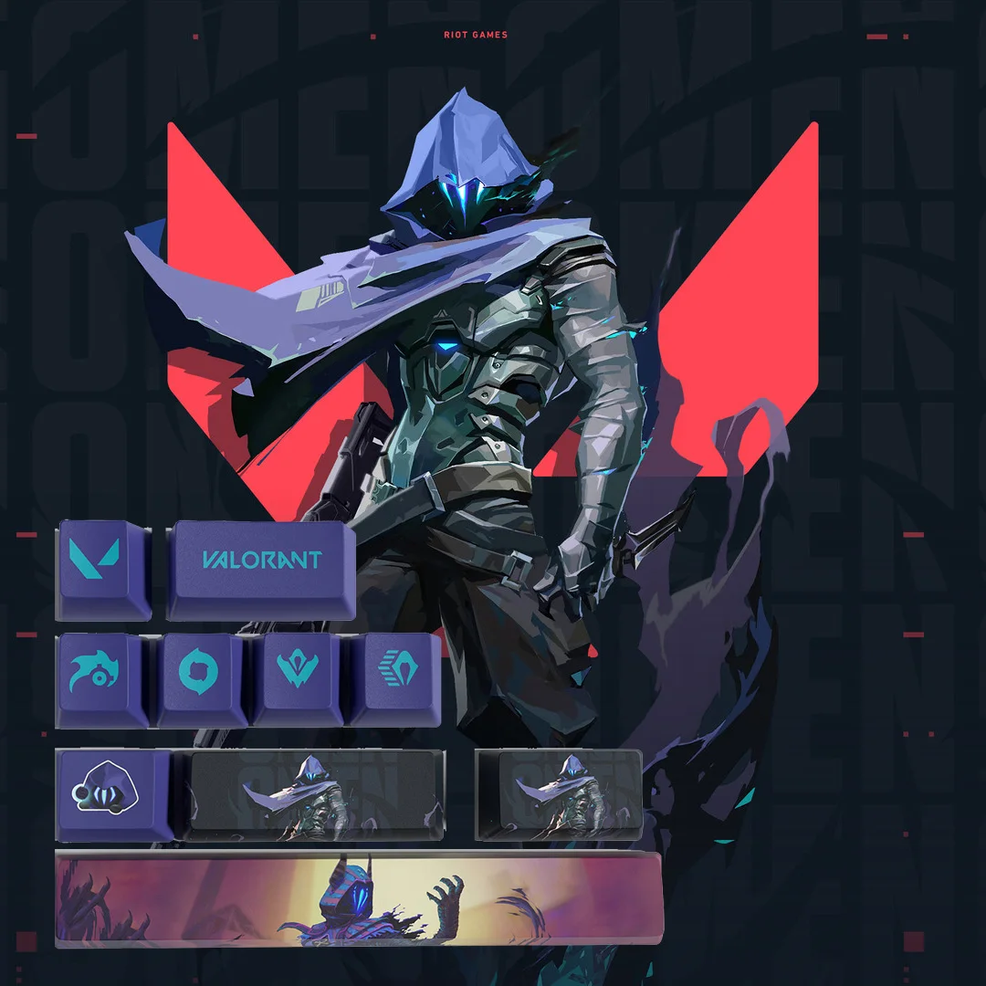 Valorant Keycaps Omen OEM Profile 10Keys PBT Dye Sub Keycaps