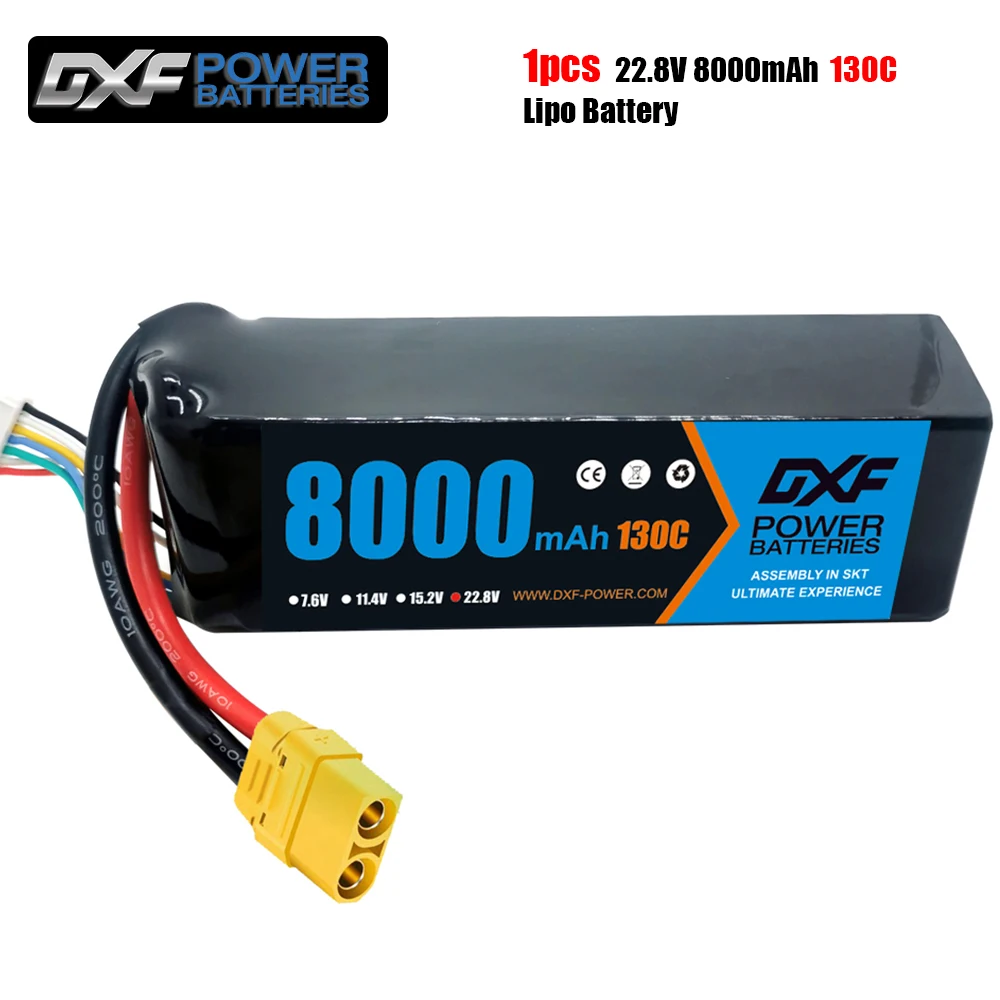 

Batteries Lipo 7.4V 7.6V 11.4V 22.8V 11.1V 15.2V 14.8V 22.2V 2S 3S 4S 6S 5200Mah 6300Mah 6500mAh 6200mAh 6750mAh 8000mAh 7000mAh