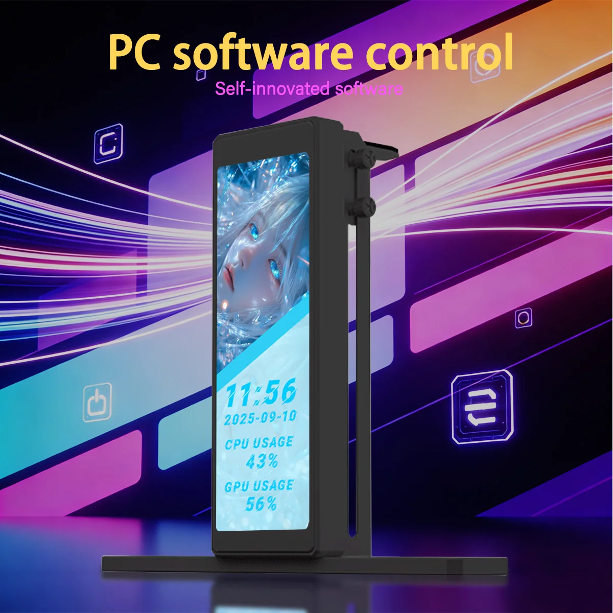 458-ips-gpu-secondary-screen-anti-sag-gpu-bracket-with-hdmi-usb-pc-temp-monitor-diy-themes-white-black