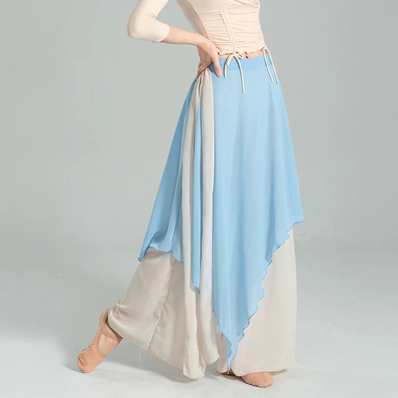 

Classical Dance Clothes Chinese Folk Dance Stage Costumes Female Gauze Blue/Pink Pants Oriental Dance Trouser For Women DQL7285