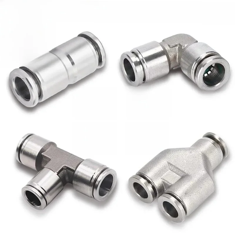 Raccords de tuyau d'air pneumatiques en acier inoxydable, raccord haute pression, raccord à dégagement rapide en métal, connecteur de tuyau, haute qualité, 304