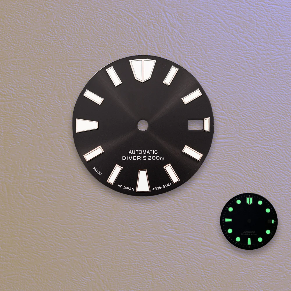 Sell Like Hotcakes 28.5mm S Logo Abalone Diver's Dial Green Noctilucent Suitable for NH35/NH36 Watch Modification Accessories
