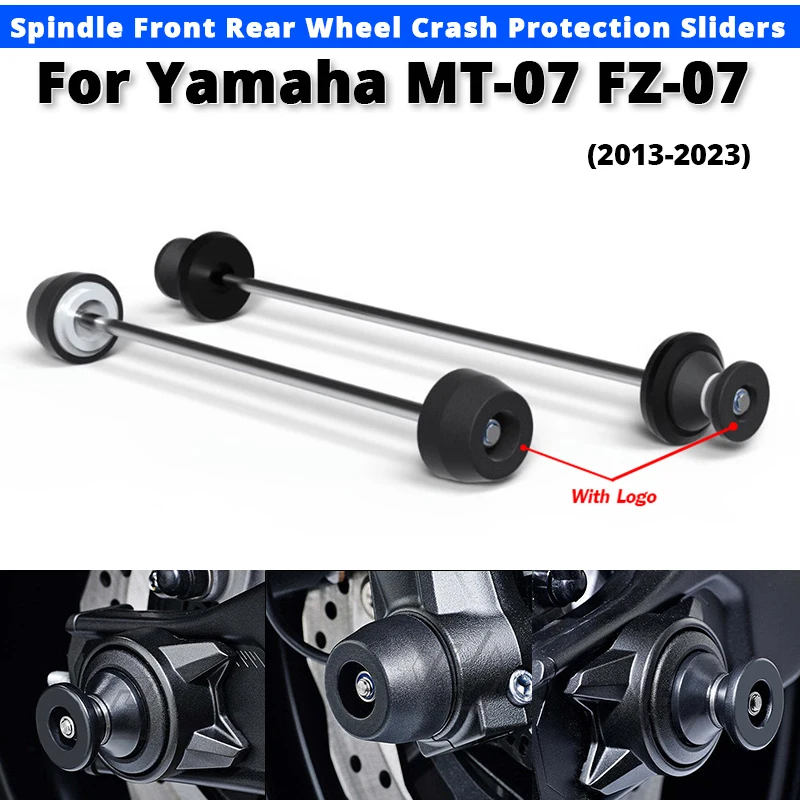 Deslizadores de protección contra choques para rueda delantera y trasera, husillo para Yamaha MT-07, FZ-07, Yamaha MT-07, Yamaha FZ-07, 2013-2023