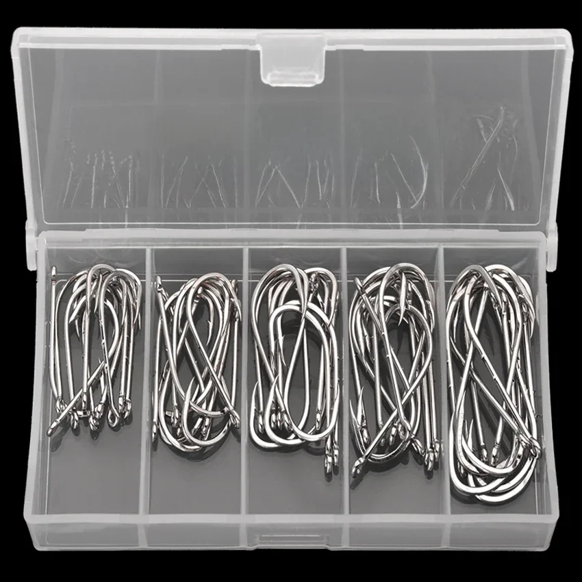 Aorace-hameçons de pêche, leurres de pêche barbelés de mer, bec de tige, support d'appâts vivants, gabarit de pêche à la carpe, accessoires d'hameçons à vers, 50 pièces