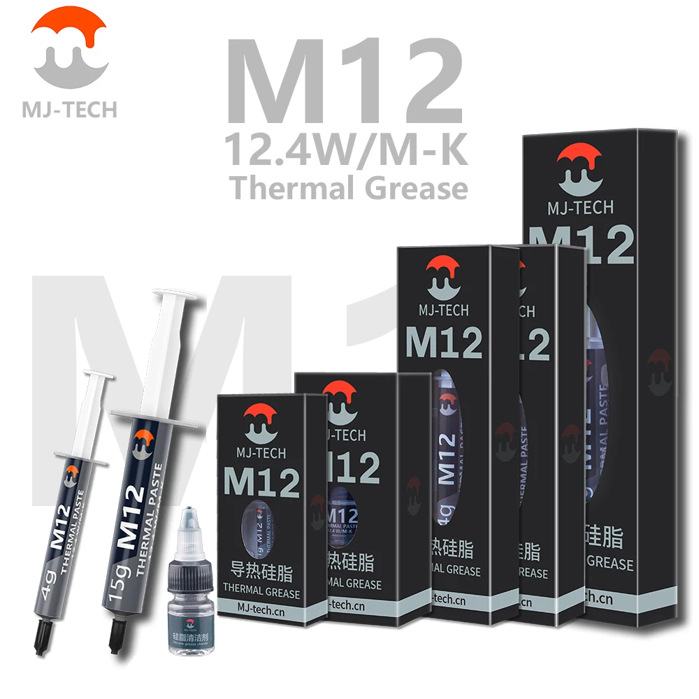 MJ M12 High Performance Thermal Paste Efficient Heat Transfer Compound for Applications Ideal for Laptop Gaming GPU/CPU Cooling