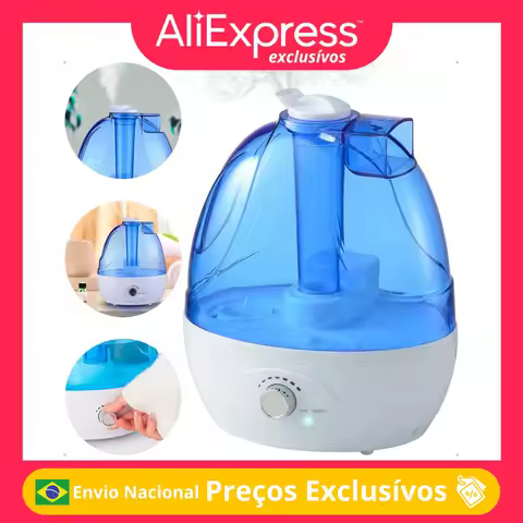 Umidificador de Ar Elétrico 2.5L Difusor Aroma Óleo Essencial Névoa Fria Silencioso Purificador Ambiente Casa Quarto Escritório