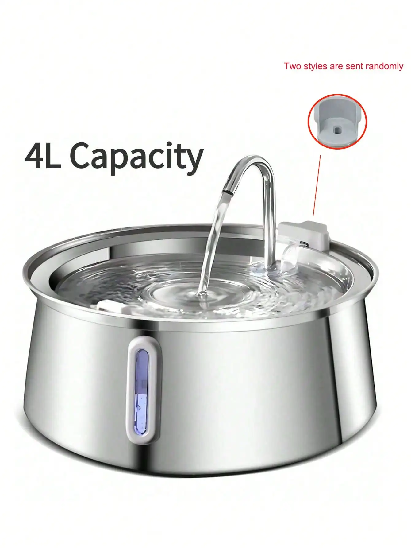 Fonte de Água Inteligente para Gatos 4L em Aço Inoxidável, Dispensador Automático de Água para Animais de Estimação com Filtro, Produtos para Gatos