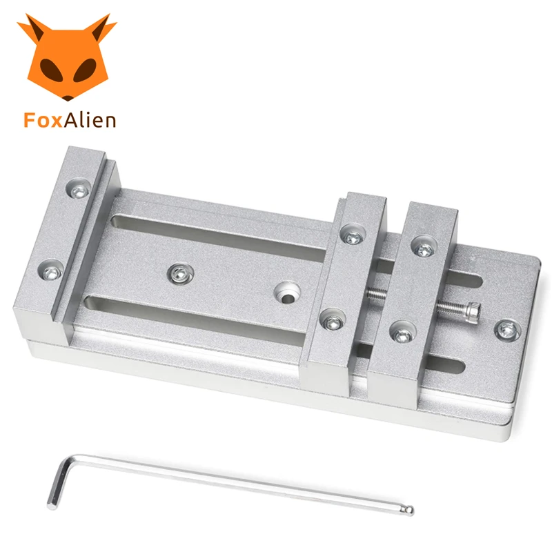 

FoxAlien Mini Low Profile Bench Vise for CNC Router Machine, Work holding Clamp for WM3020 Masuter Pro Vasto