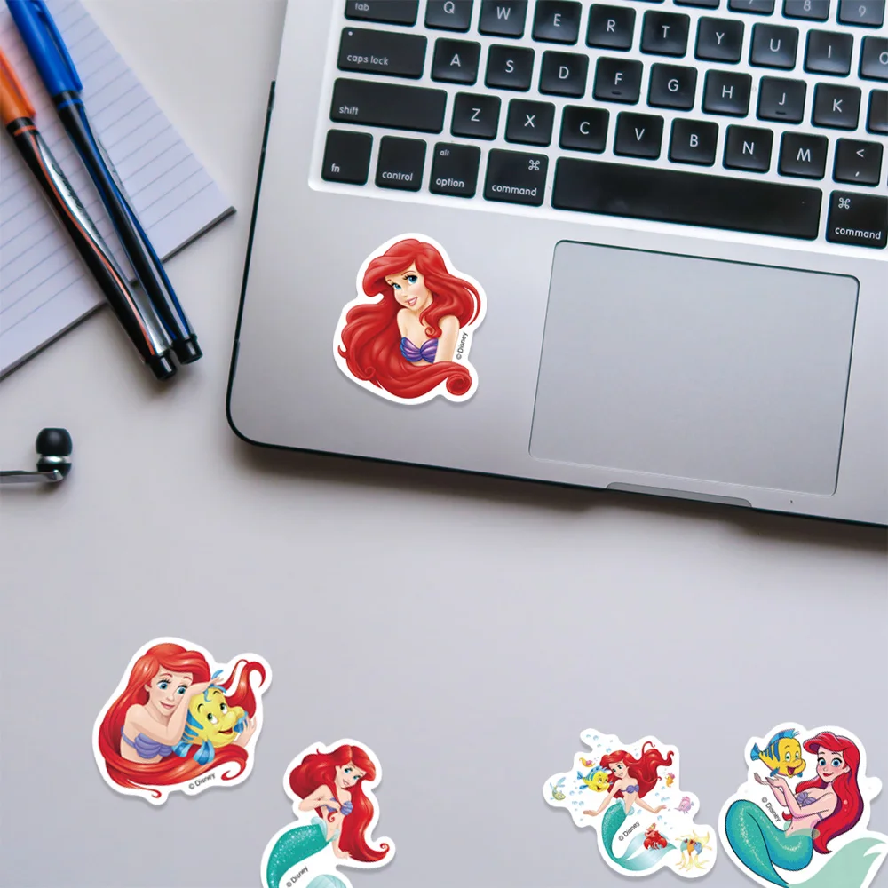 50pcs Disney The Little Mermaid Ariel Princess Stickers For Kids Laptop Luggage Skateboard Sticker Aesthetic Graffiti Decals Toy