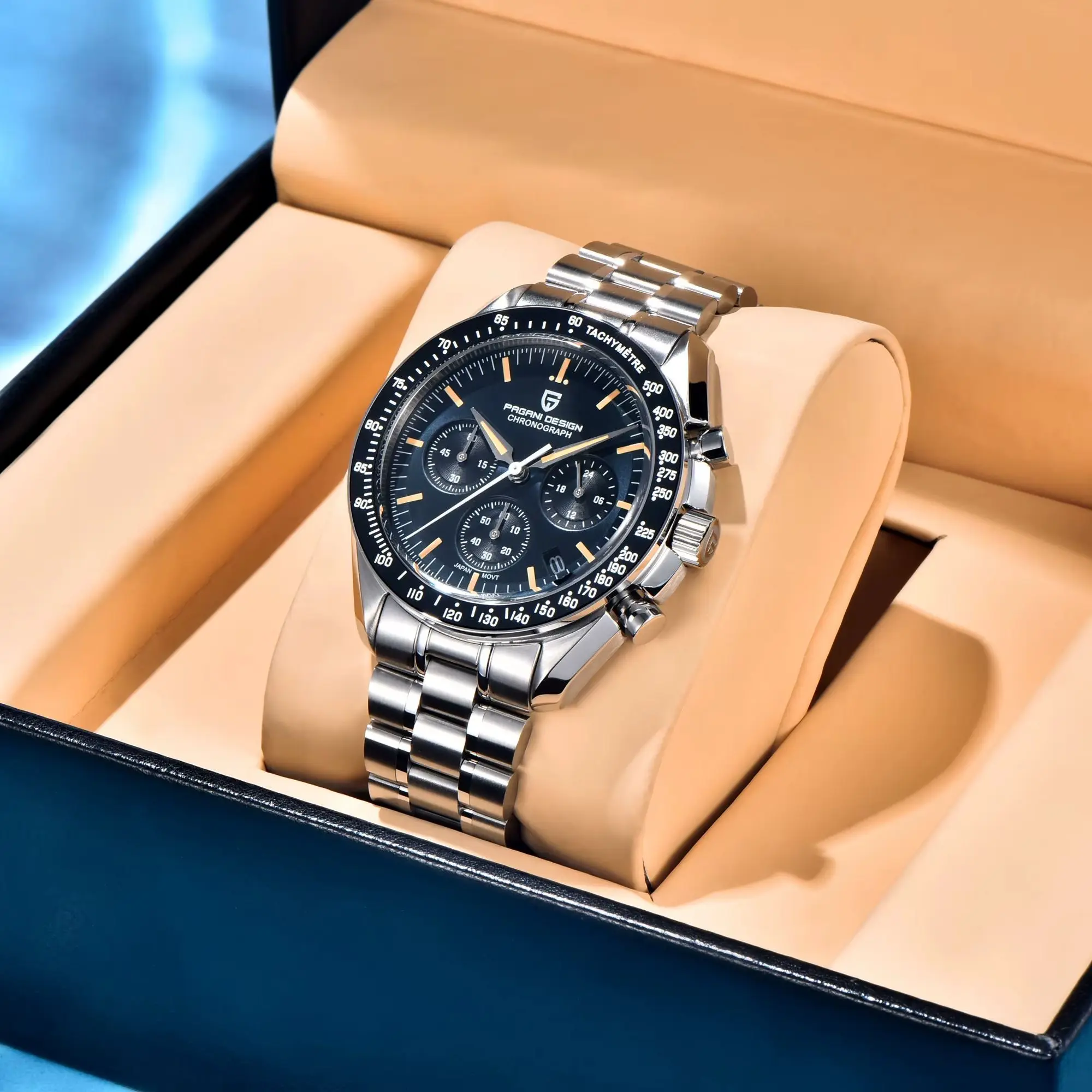 montre quartz retro luxe – vue détaillée