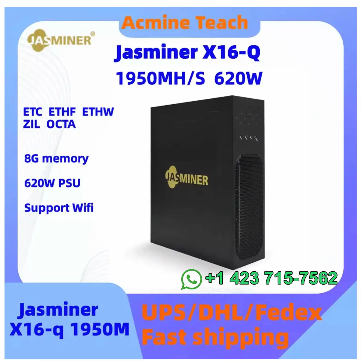 JM Brand New Buy 2 Get 1 Free Sales of Jasminer X16-Q 1950M 620W ETCHASH ETC Ethereum Classic