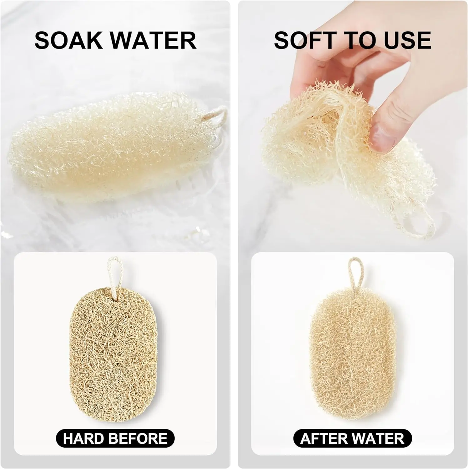 10Pcs Natural Luffa Dish Washing Cloth Sponge Loofah Scrub Pad Dish Pot Easy To Clean Useful Things for Home