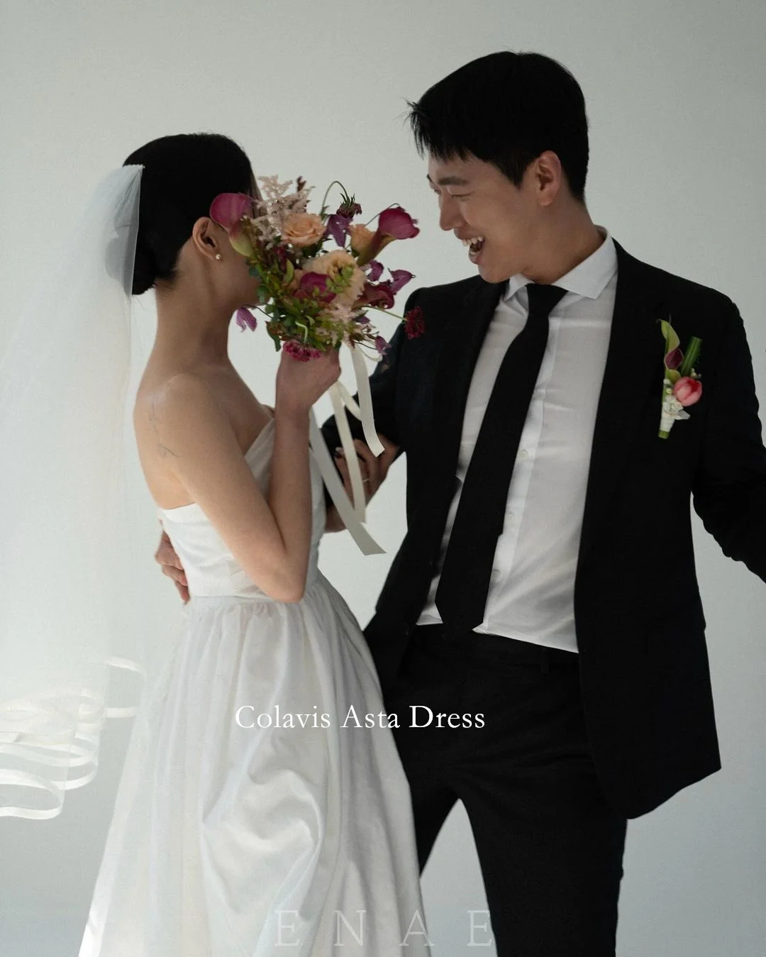 Colavis Asta Korean Wedding Dress Customized Bride Dress 웨딩드레스  Taffeta Removable Sleeves Photoshoot Wedding Gown Bridal