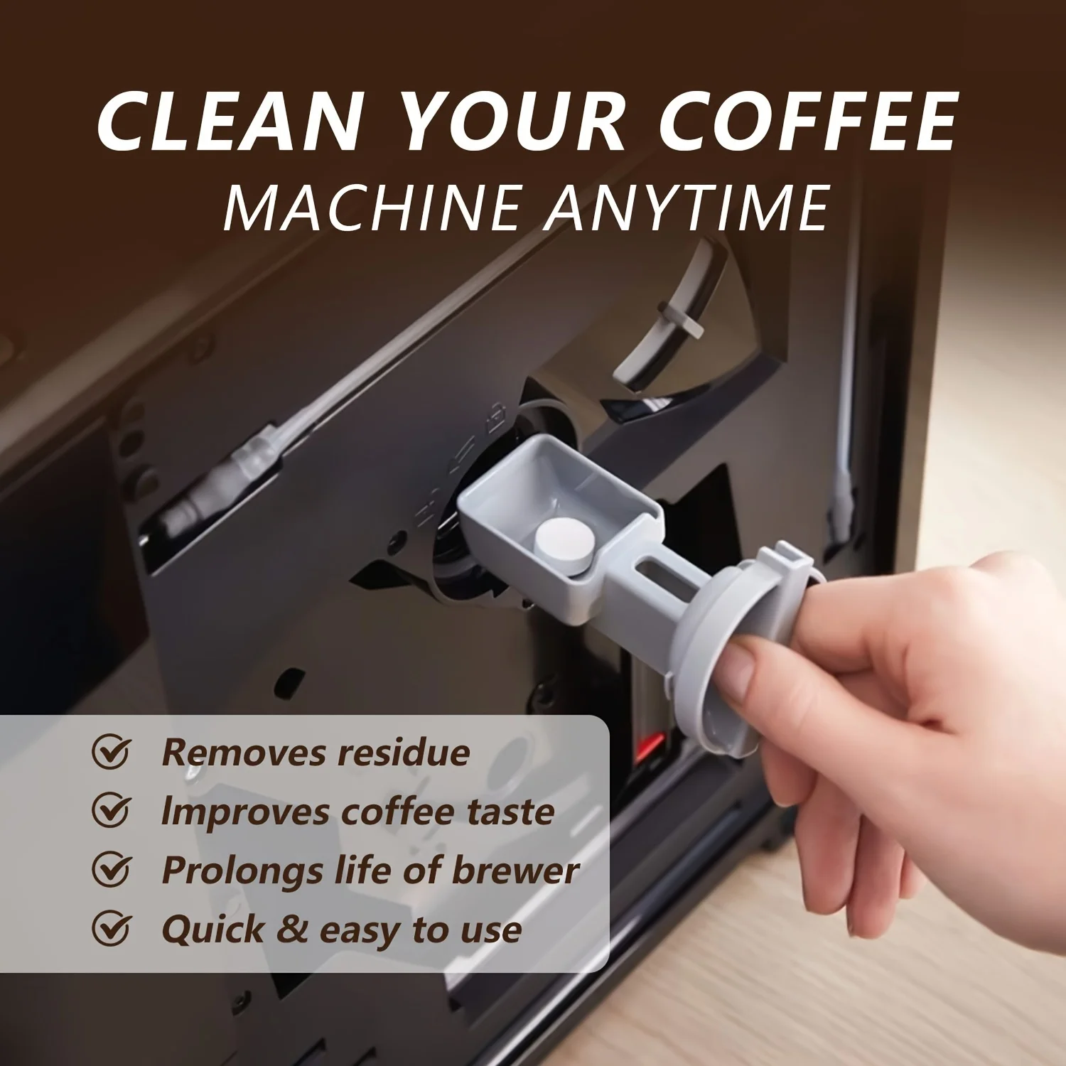 50 Coffee Machine Cleaning Tablets,Removes Grease,Residues from Pipes,Suitable for Fully Automatic,Semi-Automatic Coffee Machine