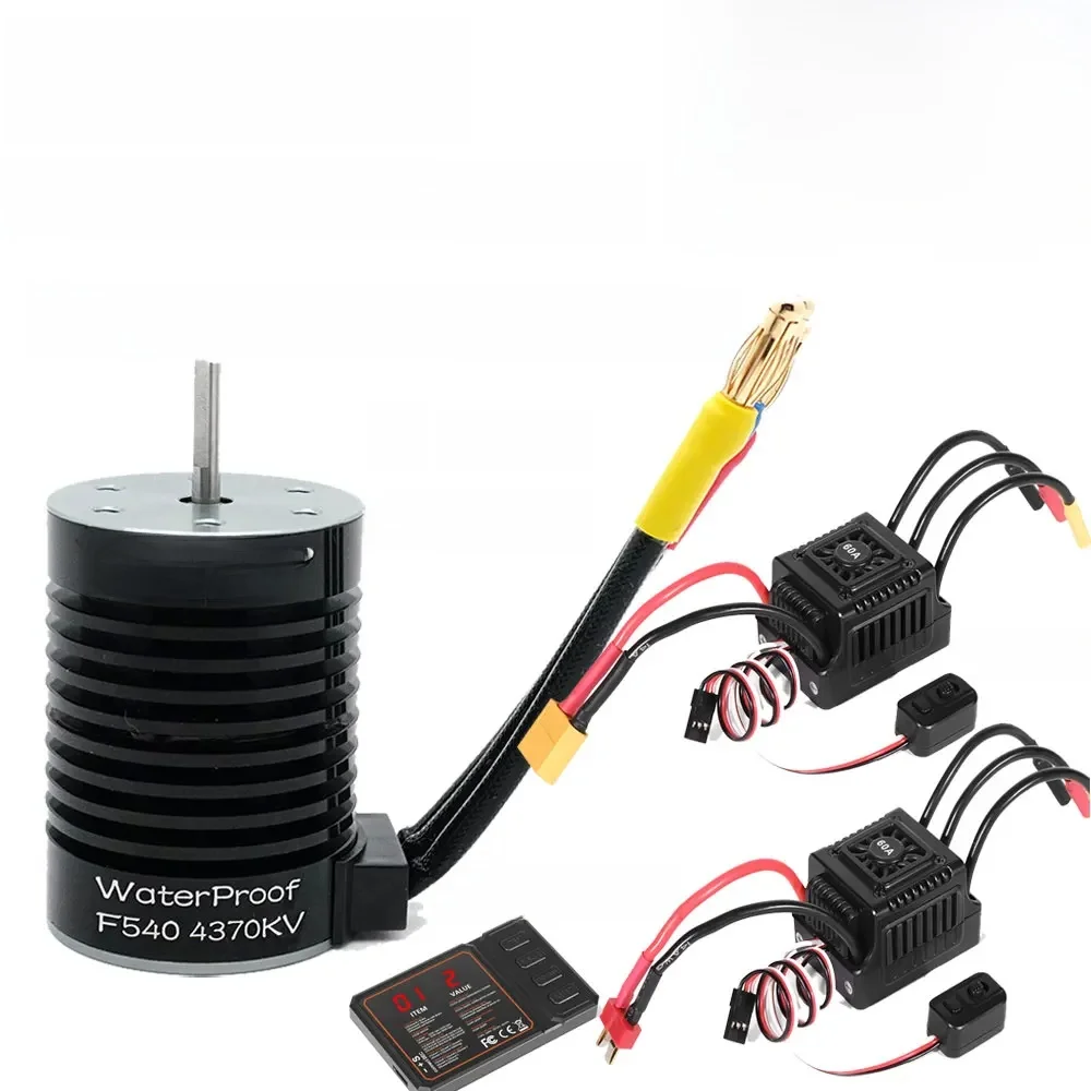 YSIDO RC Deel Waterdichte F540 3000KV 4370KV Borstelloze Motor W/60A ESC voor Wltoys 144001 124019   RC 124018   Vrachtwagenbuggy - afbeelding 2