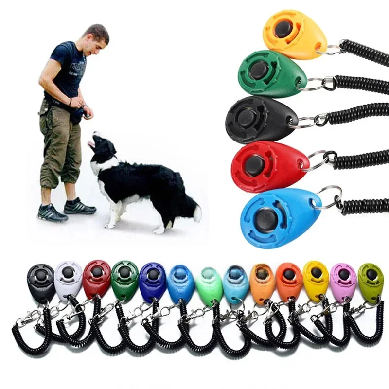 Clicker de treinamento para cães, treinador de clique para cães e gatos, vários estilos, pulseira