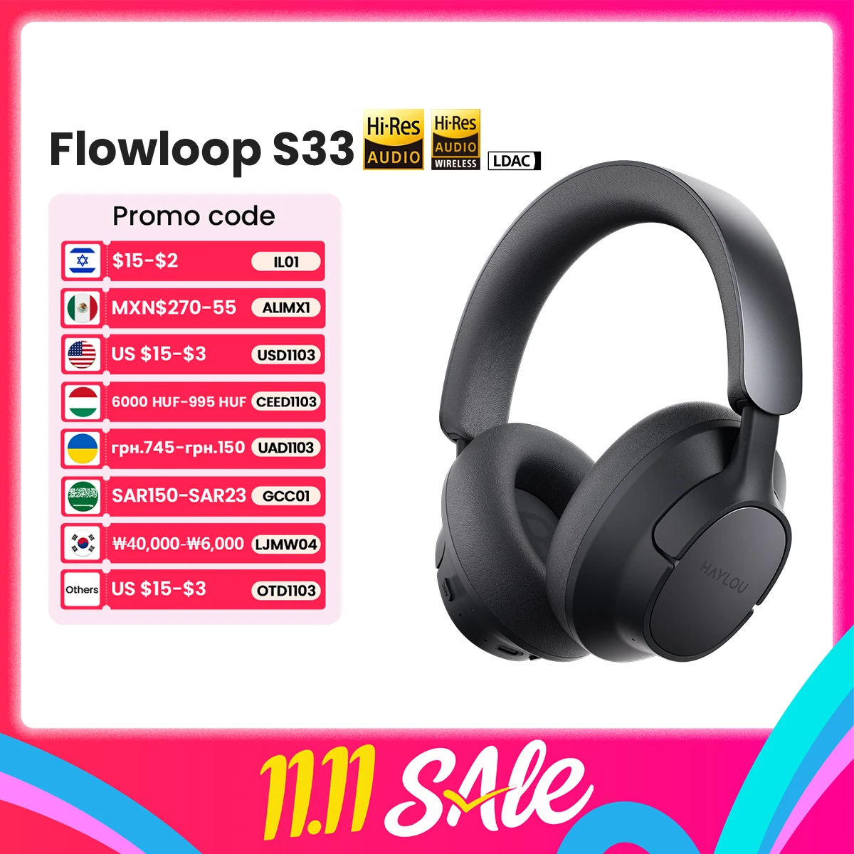 HAYLOU FlowLoop S33 Wireless Headphones
