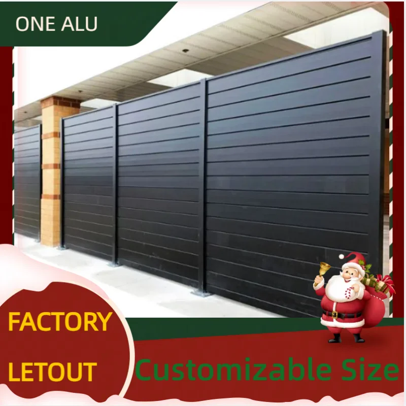 China manufacturer high quality aluminium fence panels Aluminum Privacy Fence for outdoor Horizontal Slat Fence panels