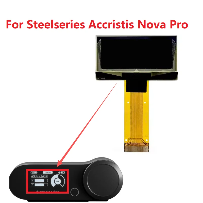 LCD Display For Steelseries Accristis Nova Pro Base Station Screen Replacement Part