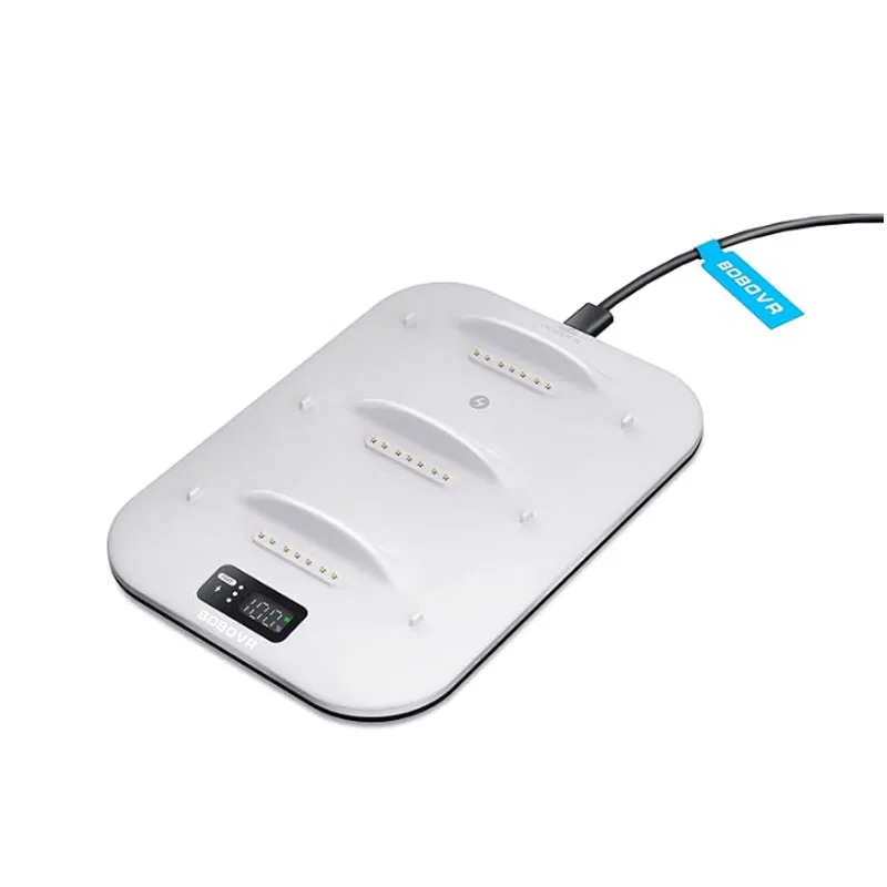 El súper base de carga BOBOVR BD3 proporciona carga rápida de 30 W para baterías B100 compatible con BOBOVR S3 PRO