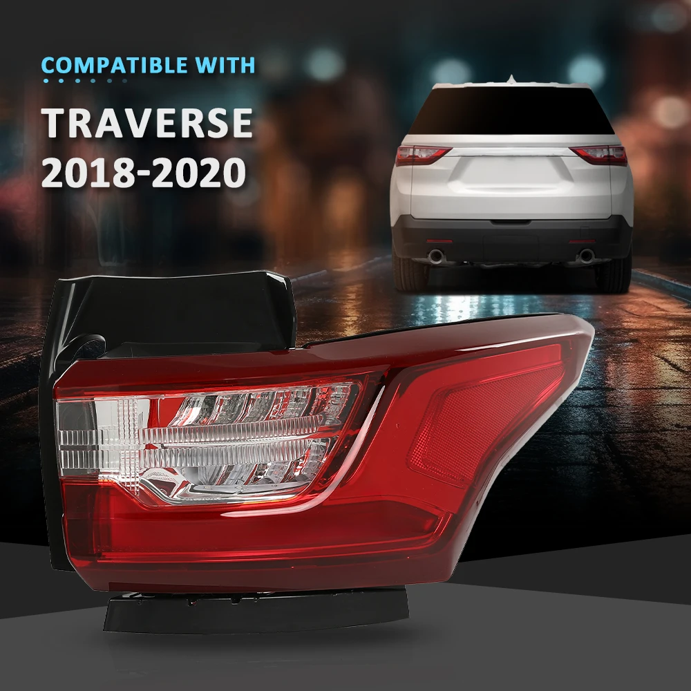 

Crossdesign Car Rear 12V Led Tail Light Fit for 2018-2021 Chevrolet Traverse 84618032,Gm2805130 Outside Right Passenger Side Rh
