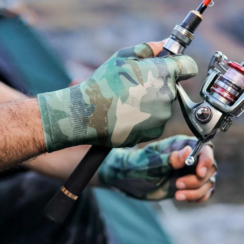 AliExpress NONE Fishing Gloves Summer Men Women Sun Protection Carpfishing Non Slip Half Finger Breathable Elastic Surfcasting Cycling Gloves