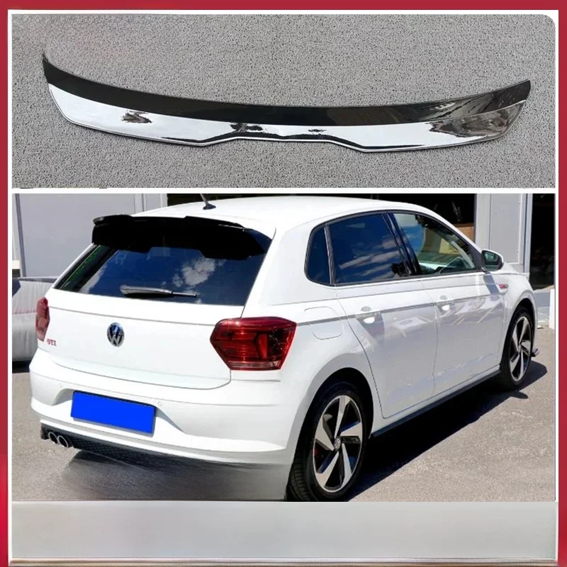Spoiler Extensie Voor Volkswagen Polo Aw Mk6 Spoiler Lip Abs Plastic Glanzend Zwart Voor Vw Polo Aw Gti R-Line 2018-Up Dak Vleugel - afbeelding 2