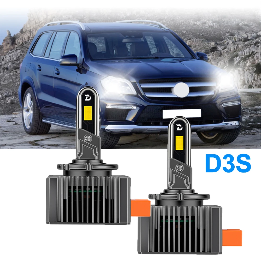 

20000LM Высокоинтенсивные чипы CSP, автоматические фары 6000K D3S D3R, автомобильные светодиодные лампы для фар, 12 В-24 В постоянного тока