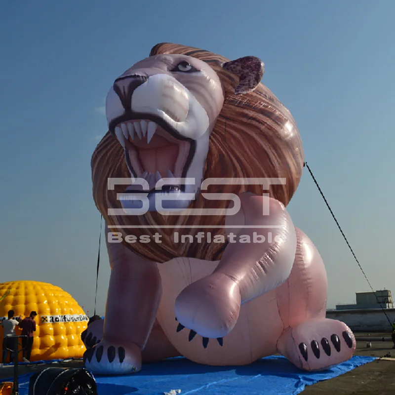 

6m Customized Giant Advertising cartoon Inflatable animal lion for sale event party decoration