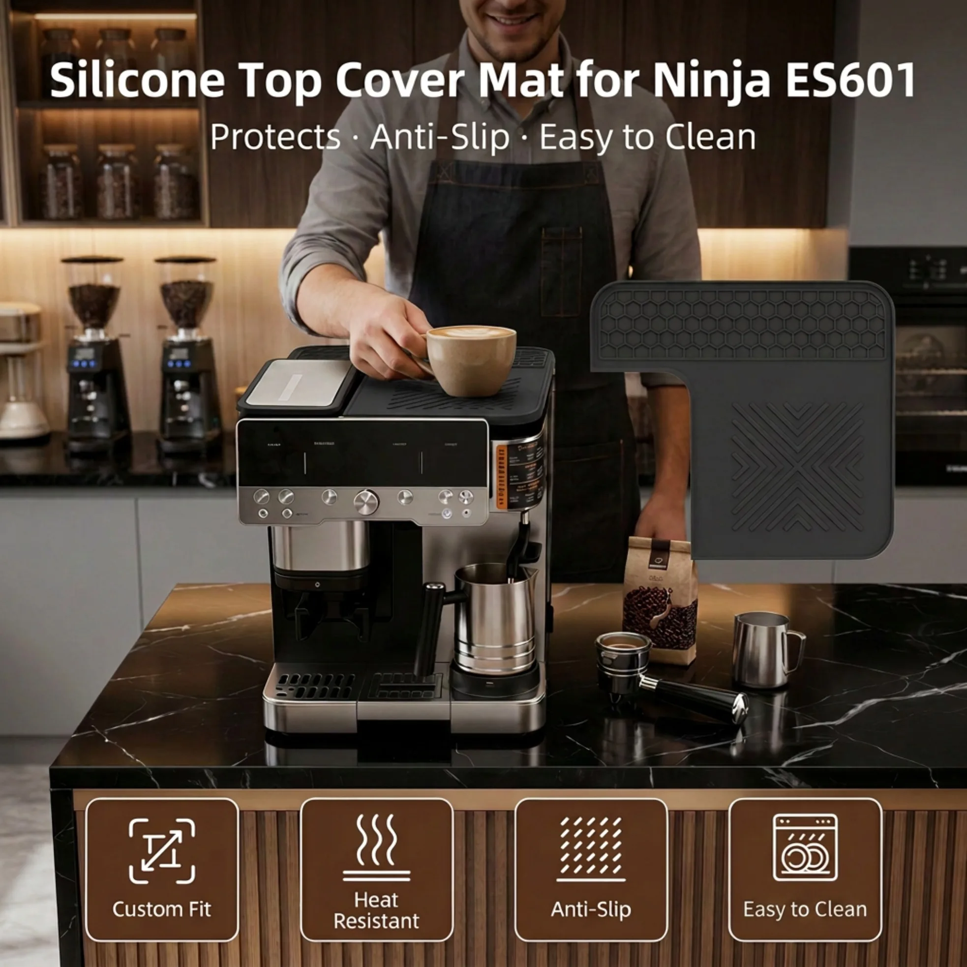 Heat Mat Silicone - Ninja Es601 Kahve Makinesi Üst Kapak