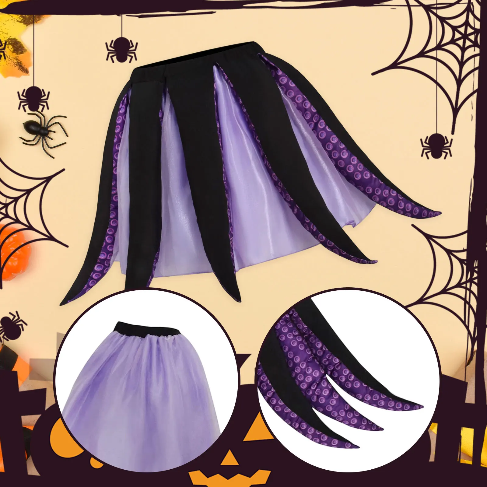 

Женский костюм урсулы осьминога, юбка с щупальцами, морская ведьма, праздничное платье на Хэллоуин для косплея, маскарада, сценического шоу, праздника