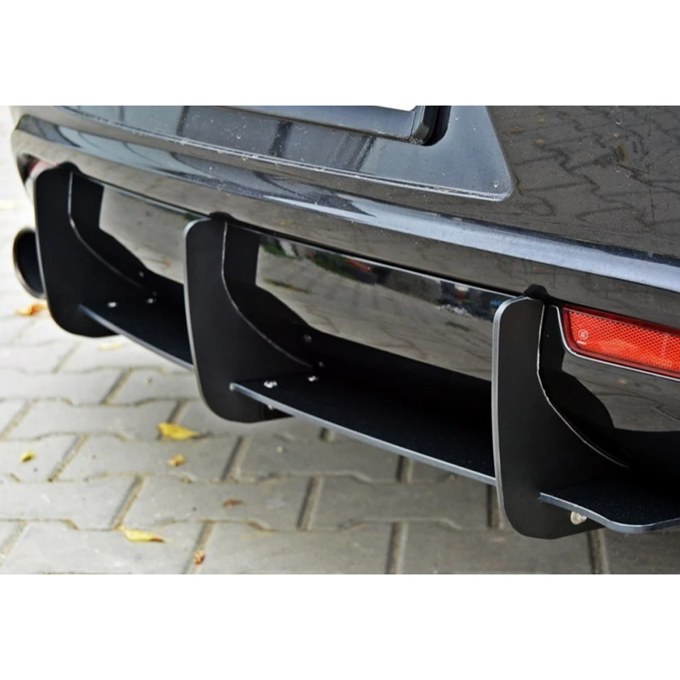 Vw Scirocco 2009 - 2013 Mk3 R Rear Diffuser En Achter Side Splitters Blades Mat Zwart Hoge Kwaliteit Plastic R kit