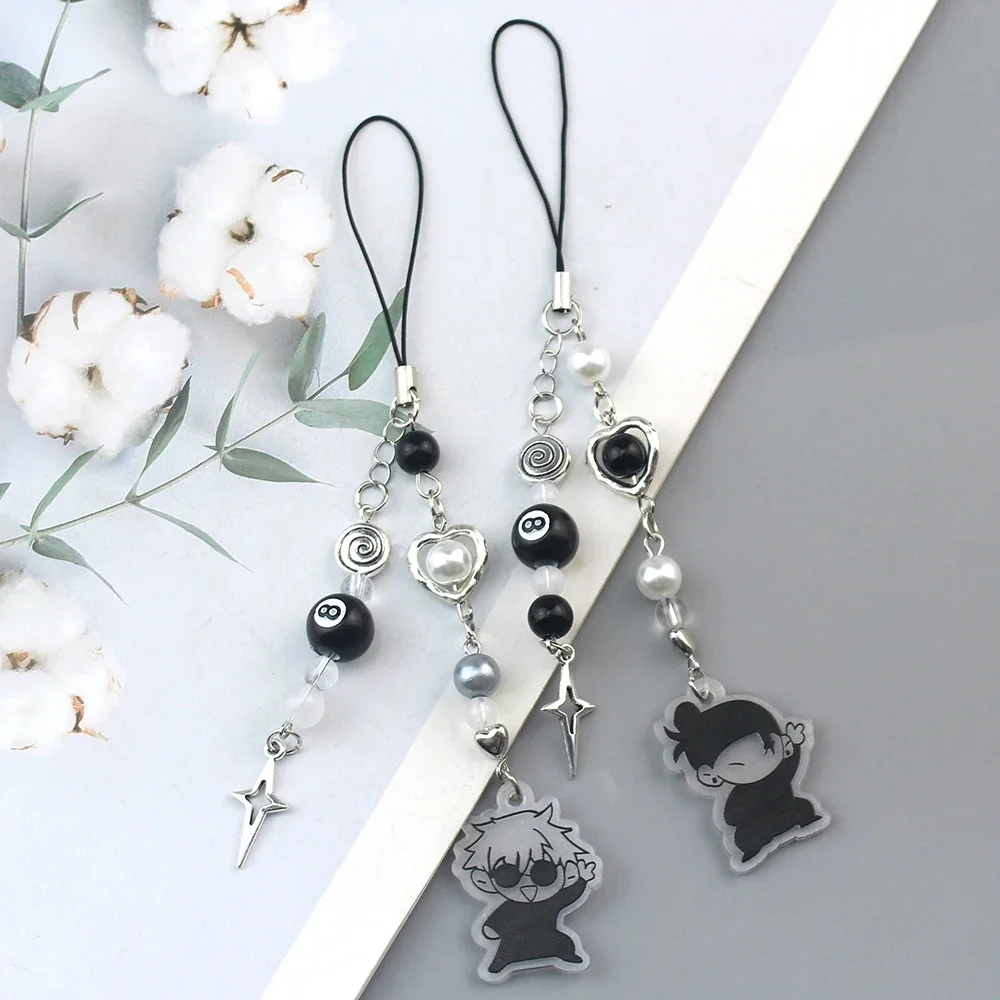 Anime JJK Schlüsselanhänger Cosplay Geto Suguru Satoru Gojo Passender Jujutsu Telefon Charm Zubehör Anhänger Schlüsselanhänger Tasche Schmuck Geschenk