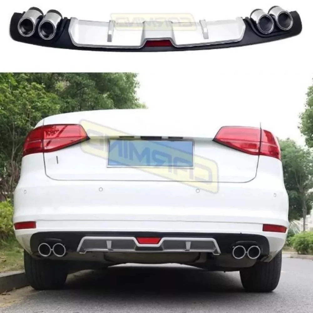 Car Rear Bumper Diffuser Black ABS Plastic Car Styling Spoiler Deflector BodyKit Splitter Lip Fit for VW Volkswagen Jetta