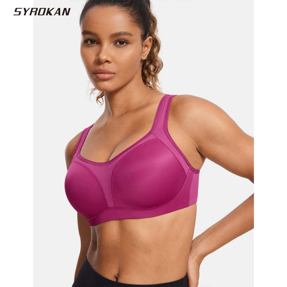 SYROKAN Women\'s Underwire Firm Support Contour High Impact Sports Bra