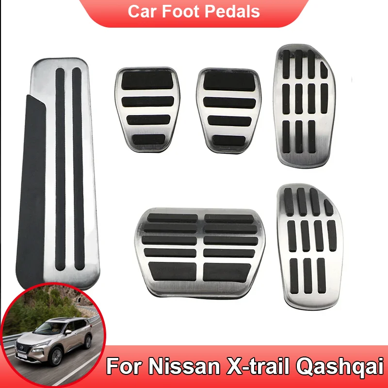 

for Nissan X-trail T32 Qashqai Rogue Sport J11 Renault Kadjar Koleos QM6 MT AT Car Pedal Pads Cover Fuel Brake Footrest Pedals