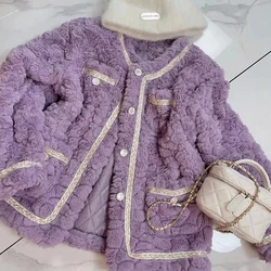 Winter Fragrant Fur Coat Women's Lamb Plush Short Cotton Coat Warmth Jackets