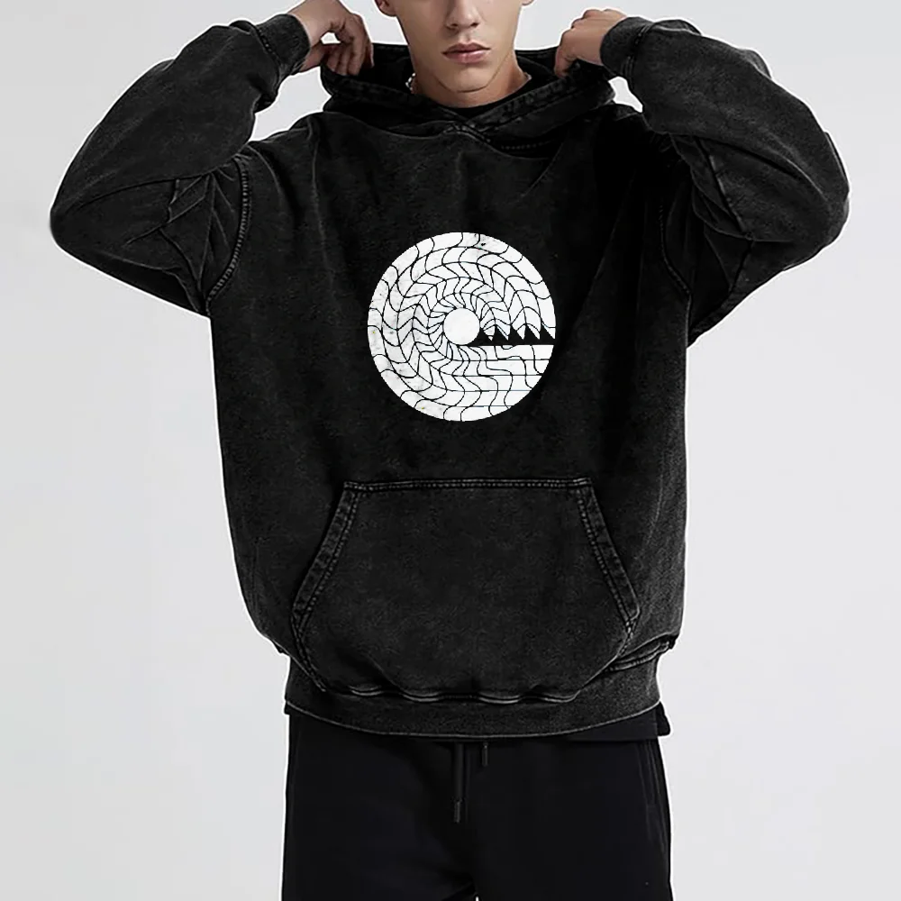 

Художественная волнистая толстовка со спиральным волнистым узором, повседневная свободная толстовка с длинными рукавами, креативный уникальный крутой привлекательный удобный теплый топ