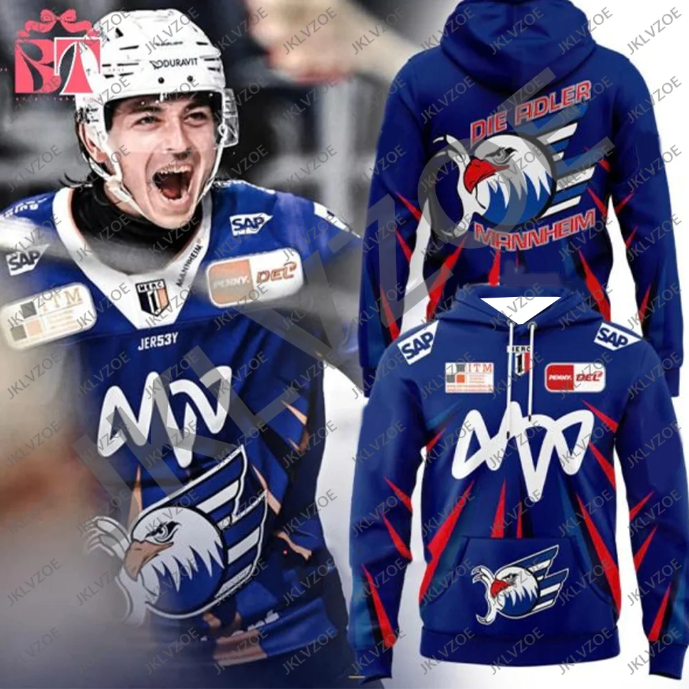 2024 Men Children Boys Gift Top T Shirt Kids Suit Hockey Hoodie Casual Team Tee Casual Clothes Adler Soccer Sweatshirt Mannheim