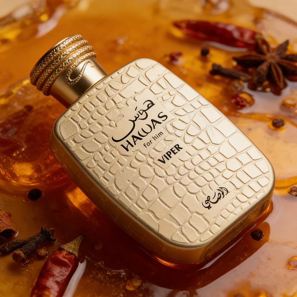

Hawas Viper By Rasasi EDP 100ml Bold Spicy Woody Perfume, Signature Crocodile Texture Bottle, Perfect For Evening Wear,Layering