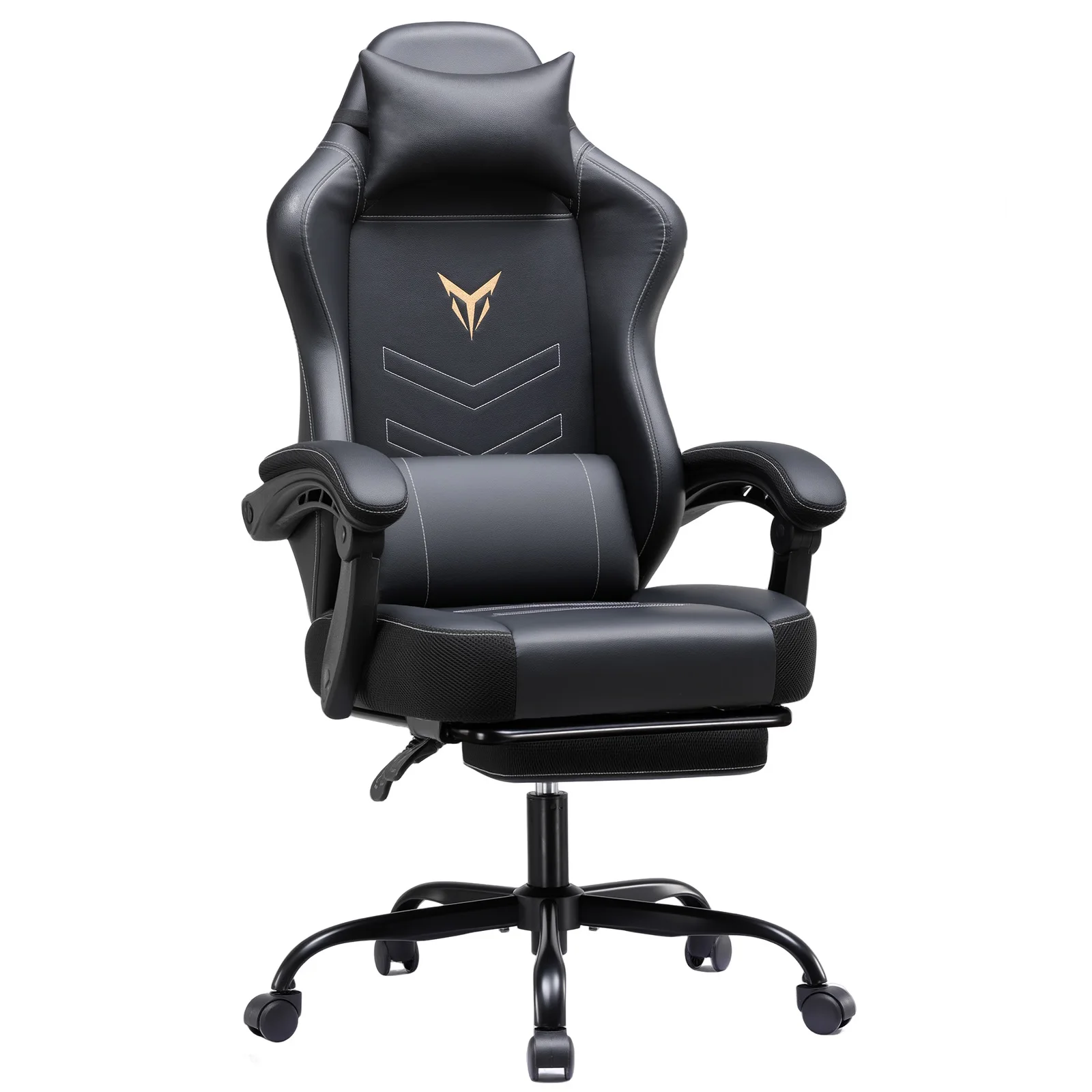 GTPLAYER Gaming Stuhl, Ergonomischer Gamer Sessel mit Fußstütze, Bürostuhl Höhenverstellbar mit Kopf- und Lendenkissen,Drehstuhl