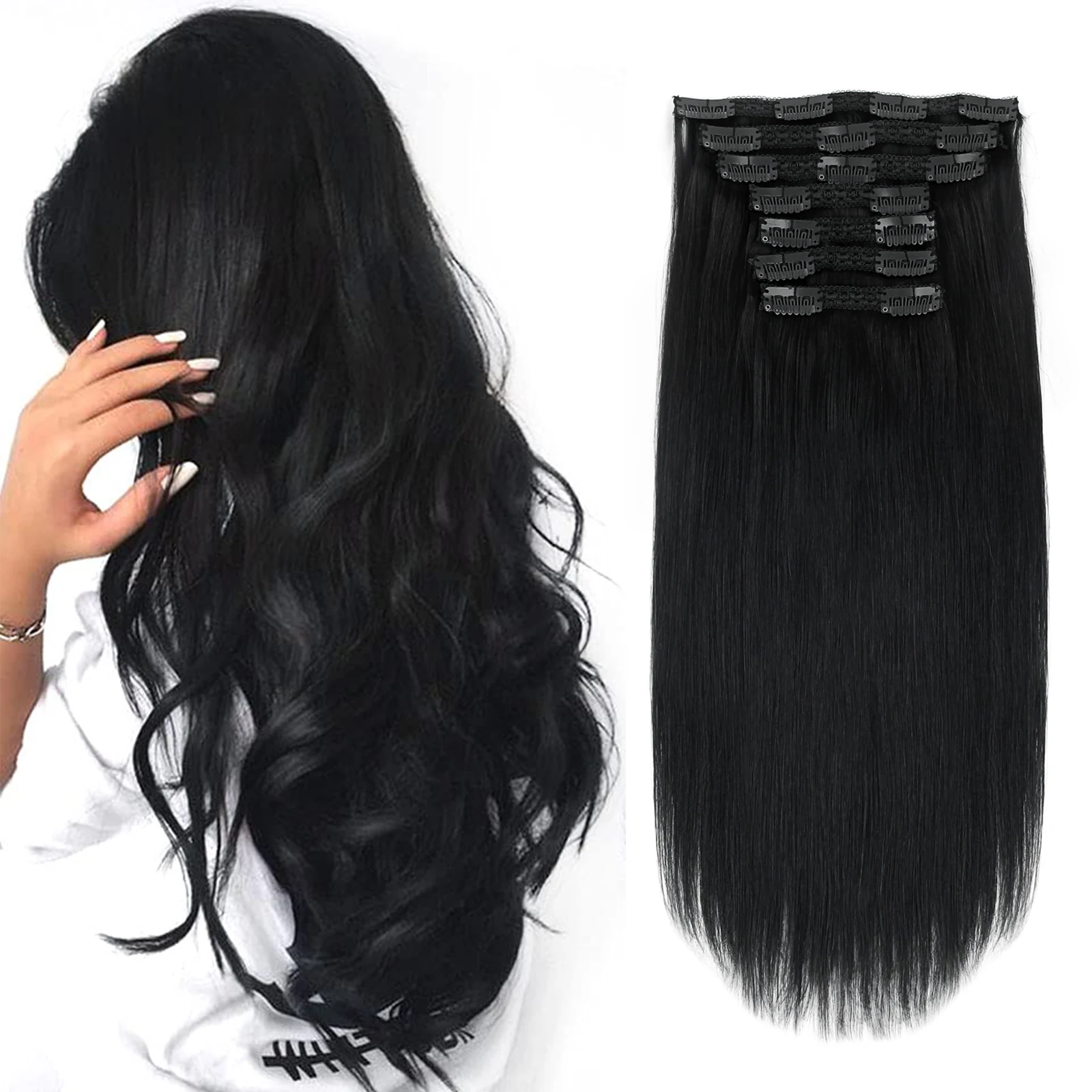 Sixstarhair 7 шт. клипсы для наращивания волос 120 г и 140 г/упак. 16/18/20/22 дюйма Remy Virgin человеческие волосы клипсы для наращивания волос для женщин