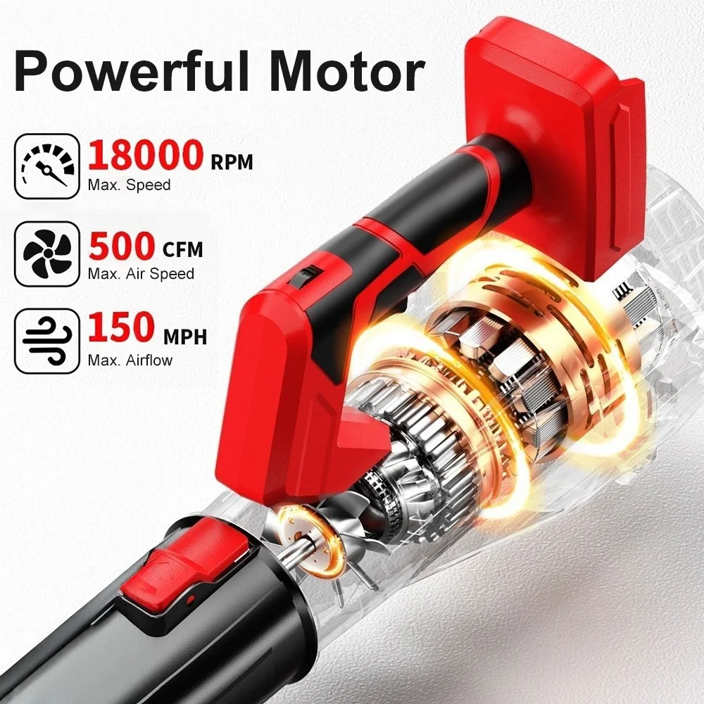 UK Portable Cordless Blower 21V 4.0Ah, 150MPH 420CFM High Wind Volume Nylon Handheld Blower