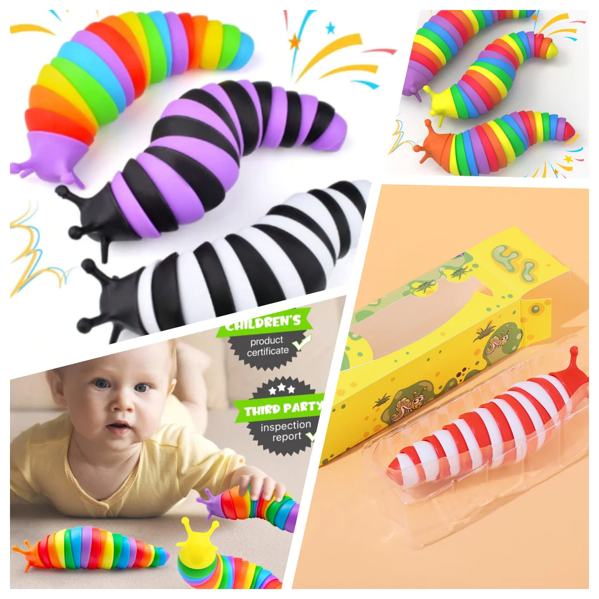 

Набор из 3 сенсорных игрушек-антистресс в виде насекомых, подарки на Пасху и Рождество для детей и взрослых