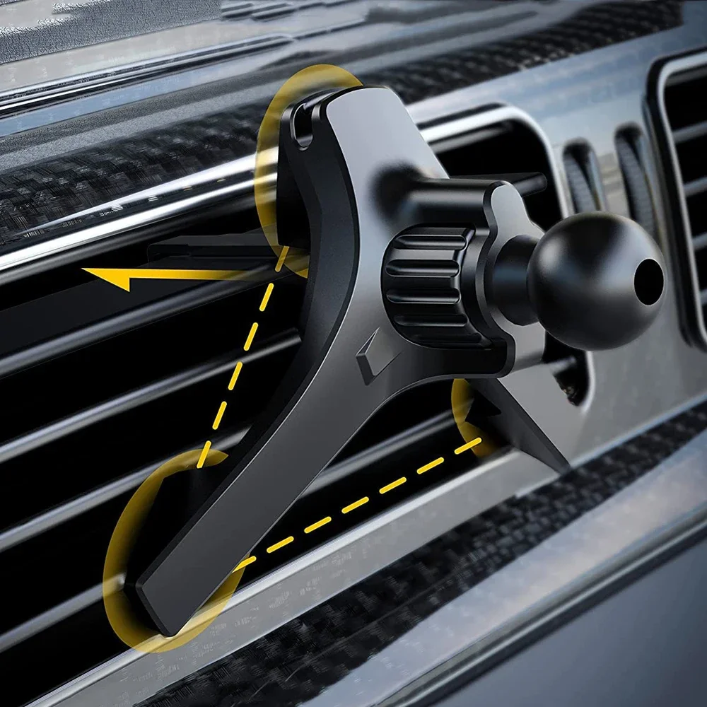 Clip de ventilation de voiture, support de téléphone portable universel, tête sphérique de 17mm, crochet de sortie d'air de voiture, accessoires pour support de téléphone magnétique de voiture