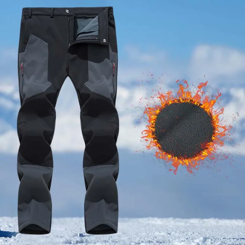 AliExpress NUONEKO Mens Hiking Pants Winter Thick Warm Fleece SoftShell Fleece Trousers Outdoor Sports Cycling Trekking Climbing Pants PM53