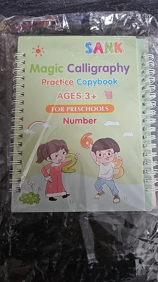 Sank Magic Practice Copybook Pen Preschools Kids Calligraphy English Verison Free Wiping Children Reusable Writing Book photo review